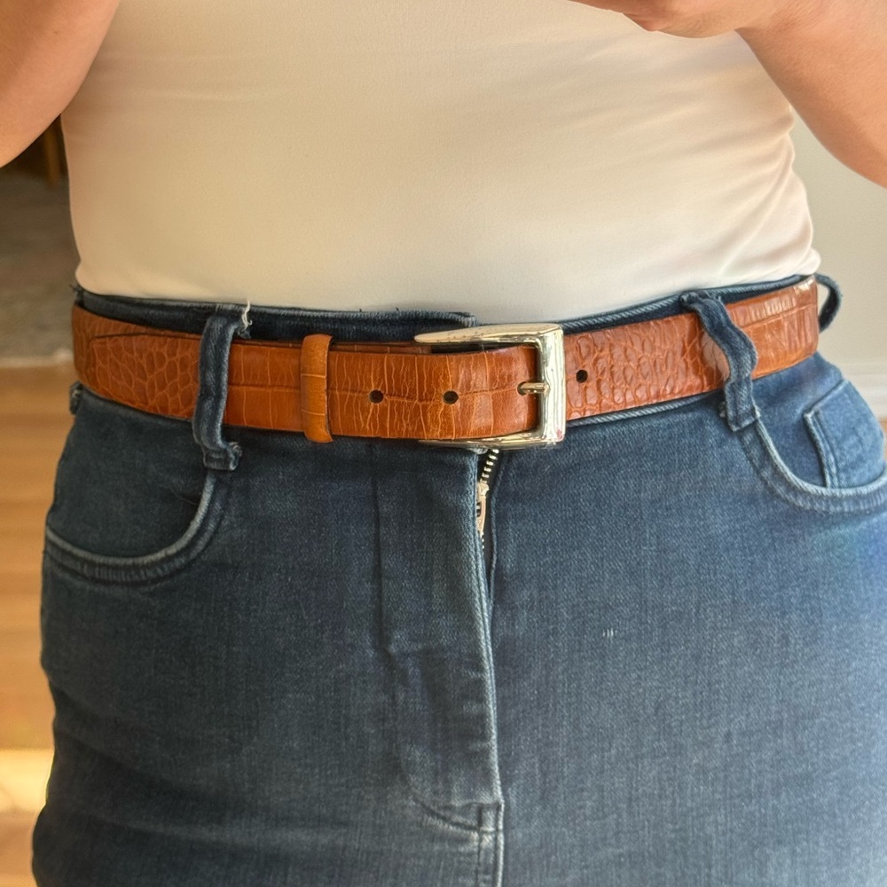 Fantastic Trafalgar Men or Unisex Camel Brown Leather Belt Sz 34